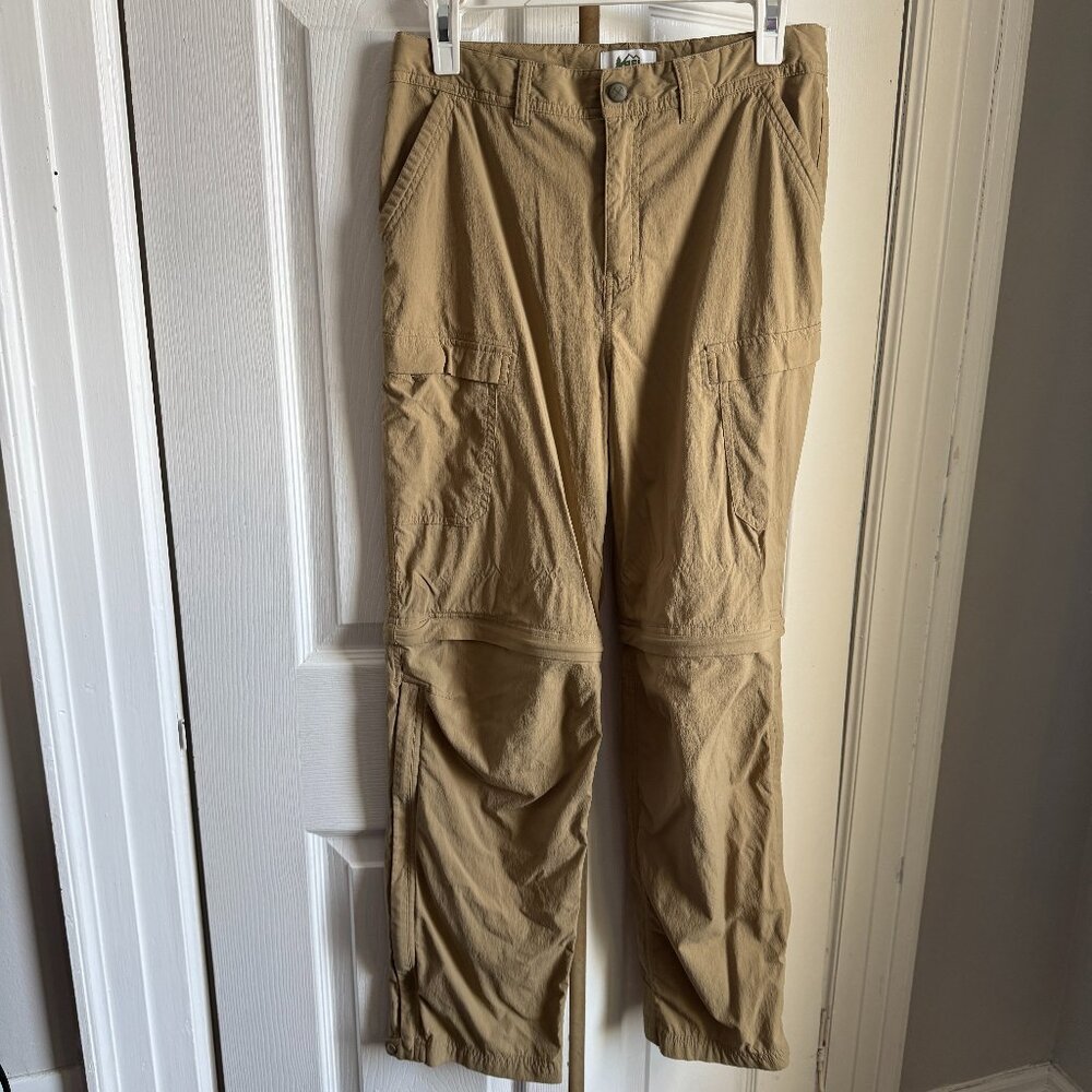 REI Girls Convertible Cargo Zip Off Hiking Pants - Khaki - Size XL (18)